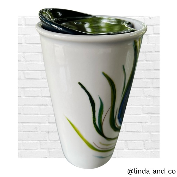 Starbucks Peacock Feather Design Ceramic Tumbler with Lid Coff… - Picture 4 of 9